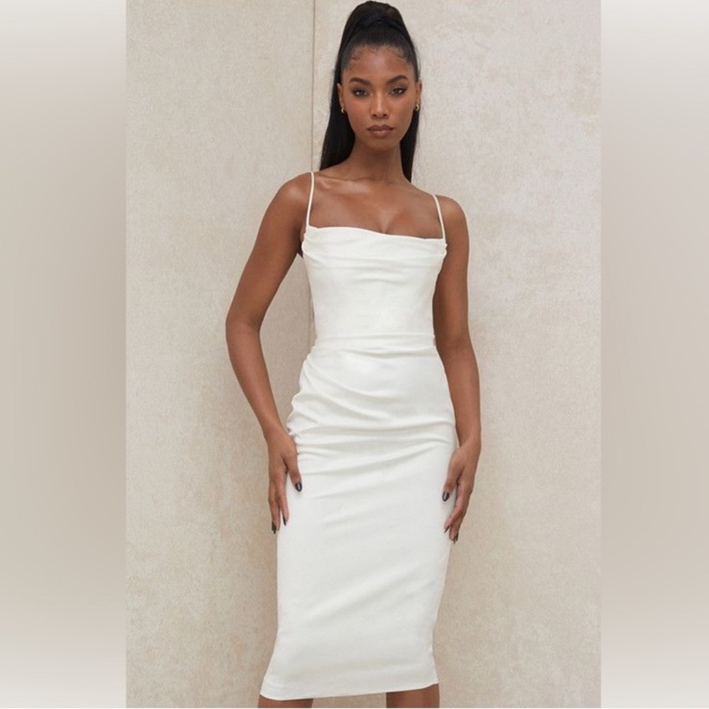 House of CB DRAPED CORSET MIDI DRESS
